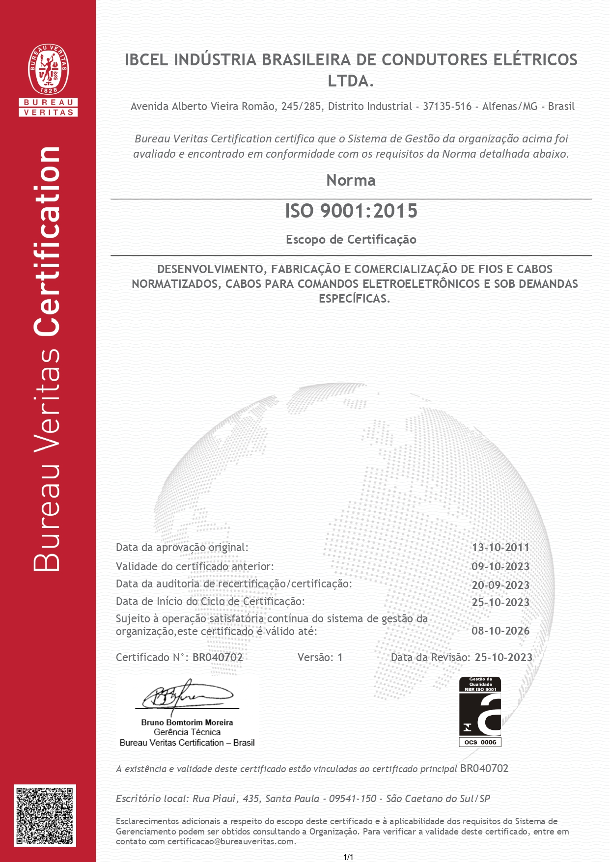 Certificado ISO 9001:2015